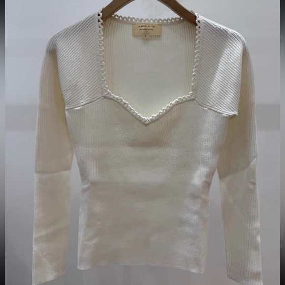 Sezane Maha Jumper Chestnut in white S - Picture 8 of 8